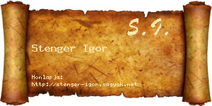 Stenger Igor névjegykártya