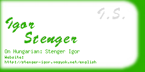 igor stenger business card
